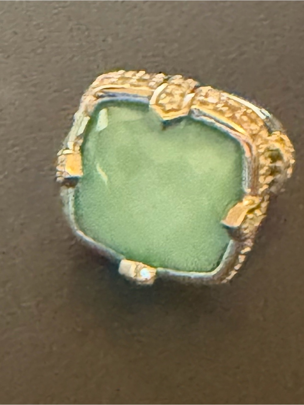 Judith Ripka Turquoise Doublet and CZ, Sterling Silver Cocktail Ring, Size 6 - Picture 3 of 10